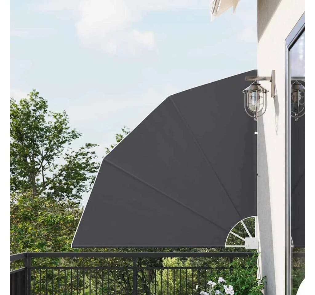 vidaXL Balkonsichtschutz Schwarz Polyester Faltbar