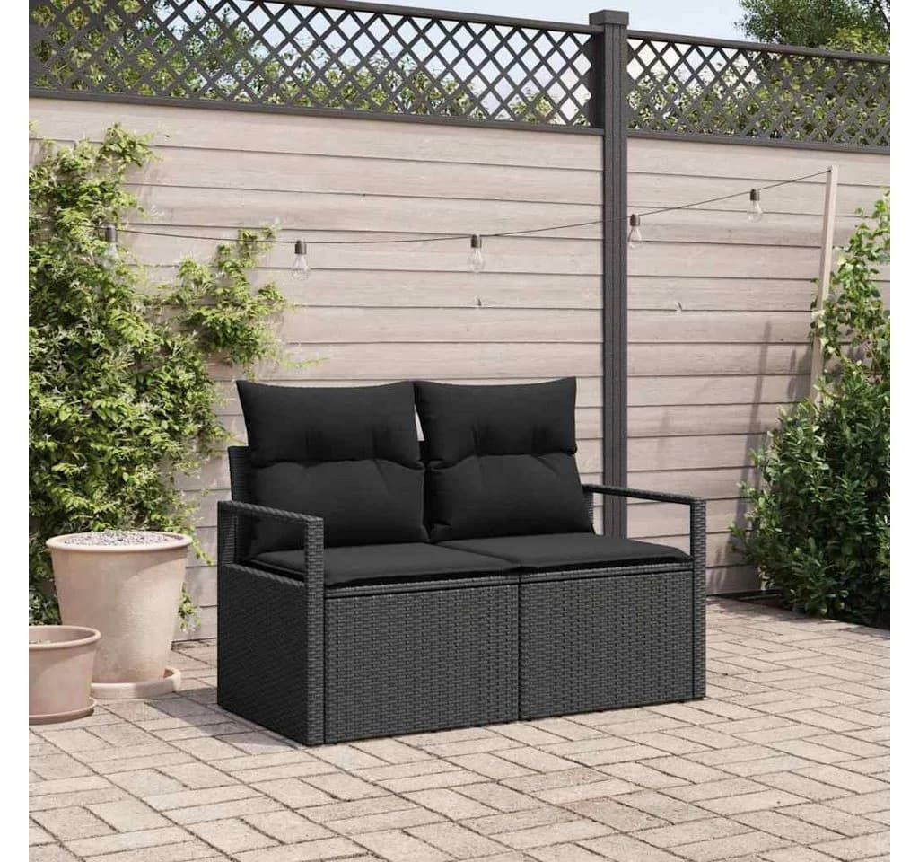 vidaXL Garten-Sofa Poly-Rattan Modular mit Kissen