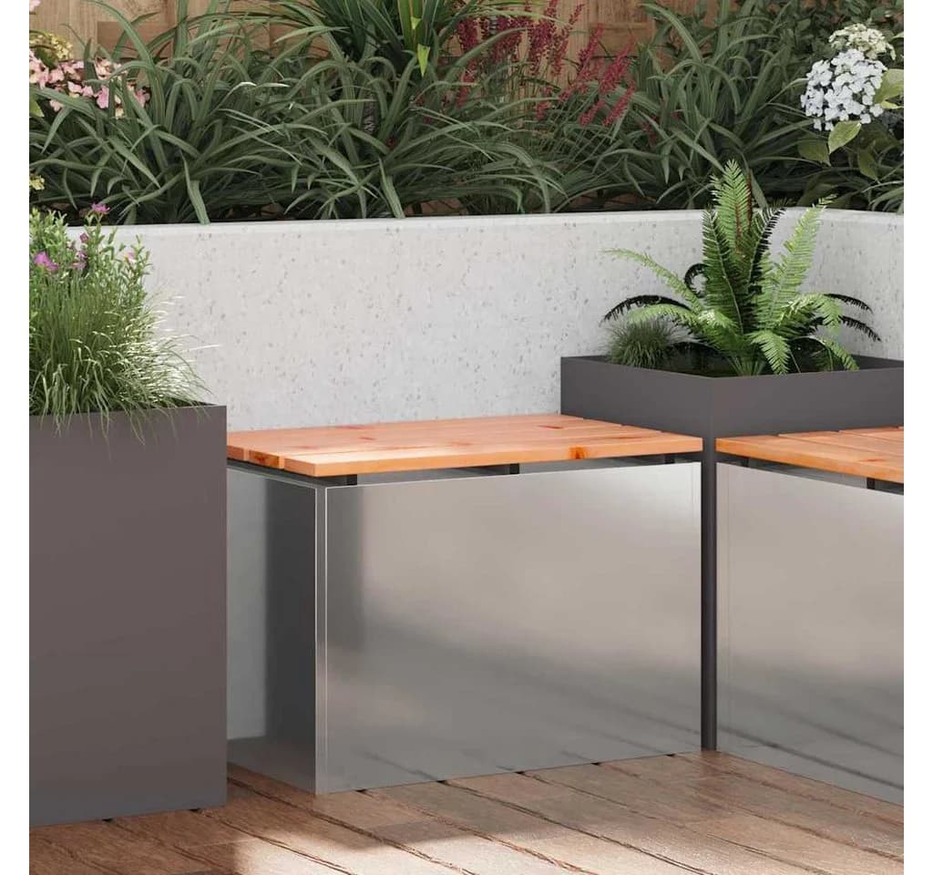 vidaXL Gartenbank aus massivem Douglasienholz und Stahl