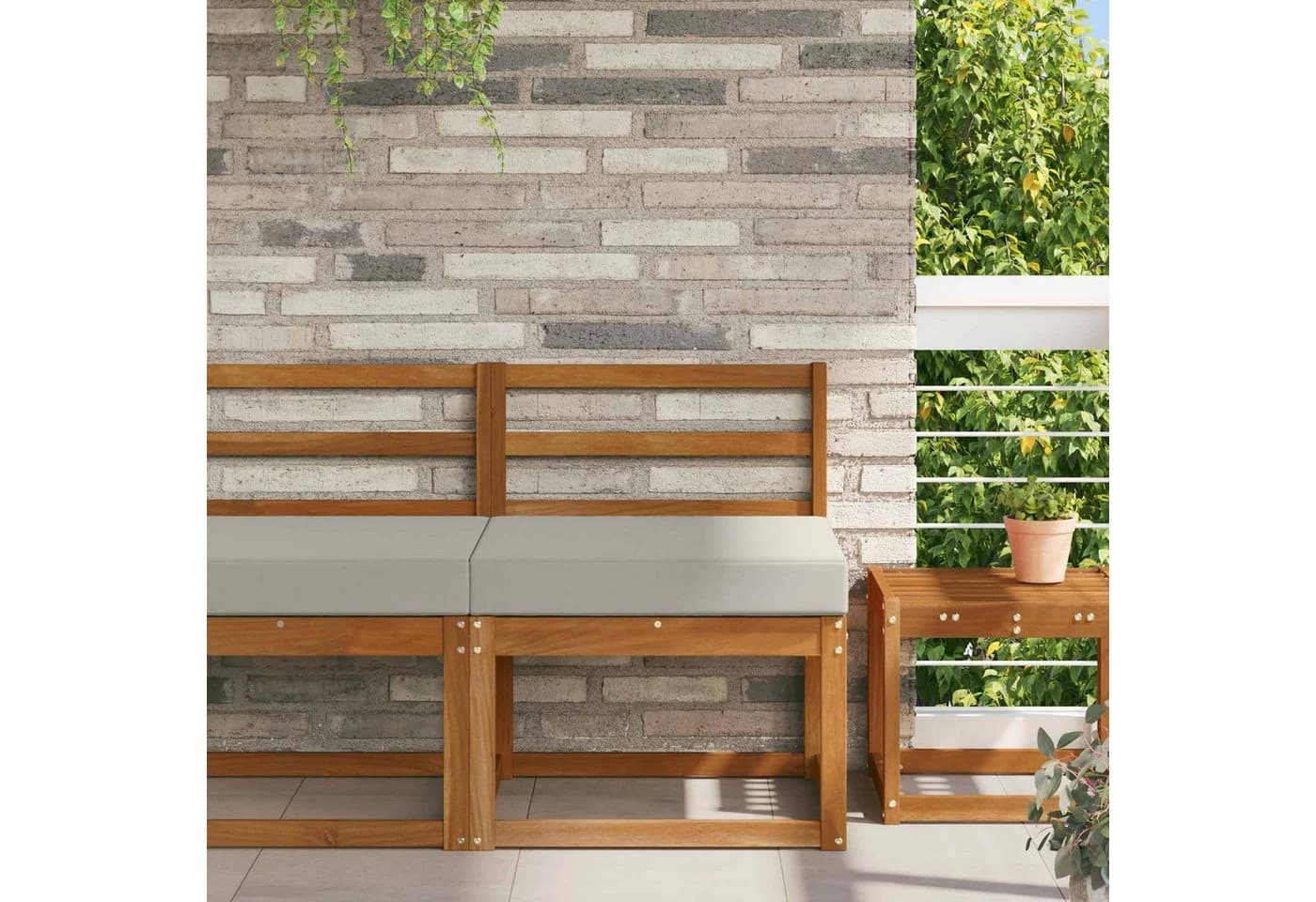 vidaXL Sitzauflage Sofakissen für draußen Grau 60 x 60 x 8 cm Polyester