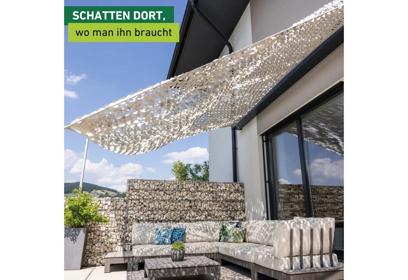 Windhager Sonnensegel COTE D´AZUR UV-Schutz 3x4m Beige/Weiß