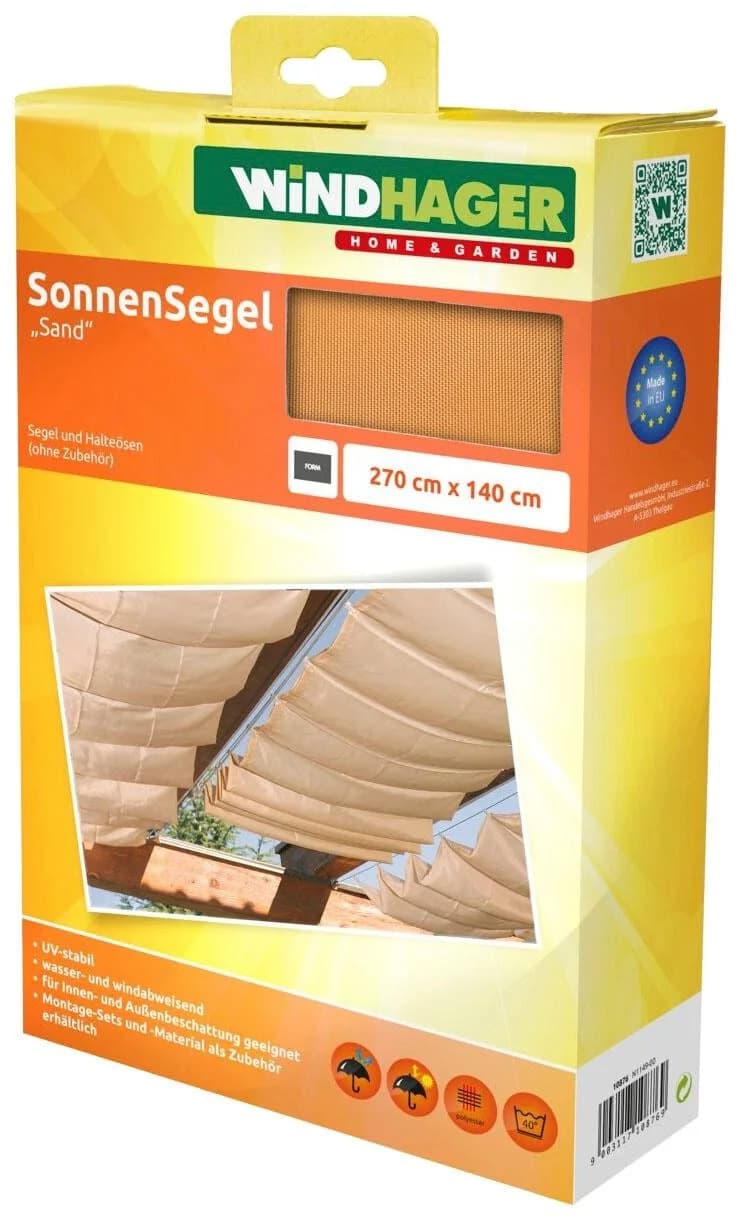 Sonnensegel WINDHAGER beige 2,7x1,4m Polyester