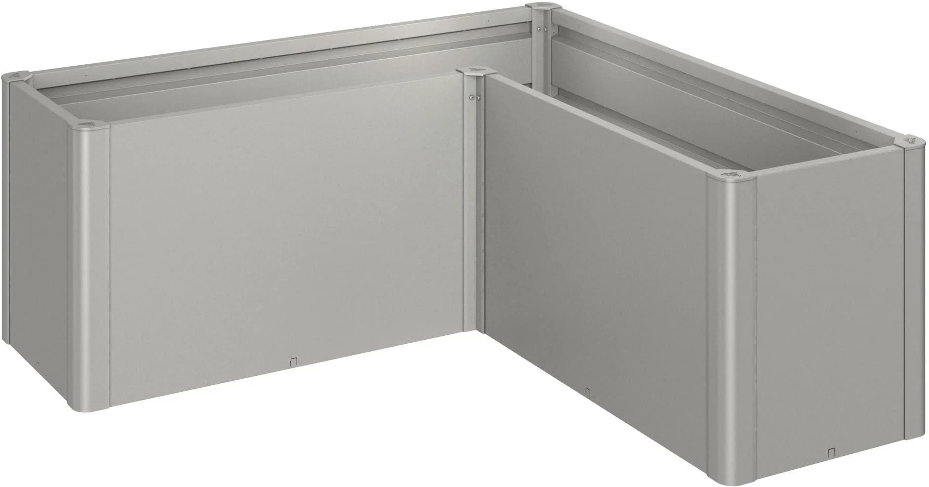 BioHort Hochbeet Belvedere L-Form Midi 1,5 Stahl Quarzgrau-Metallic
