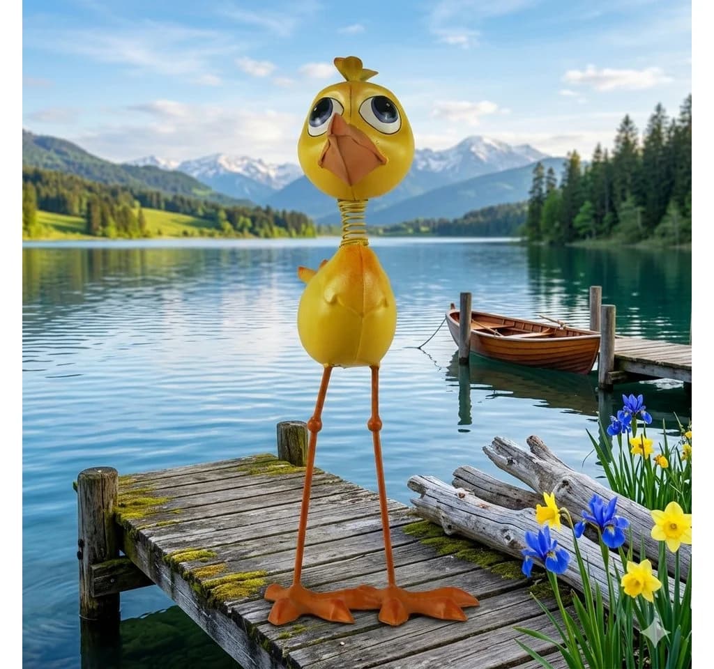 GerrysGardenAustria Dekofigur Vogel Fridolin Gelb Metall