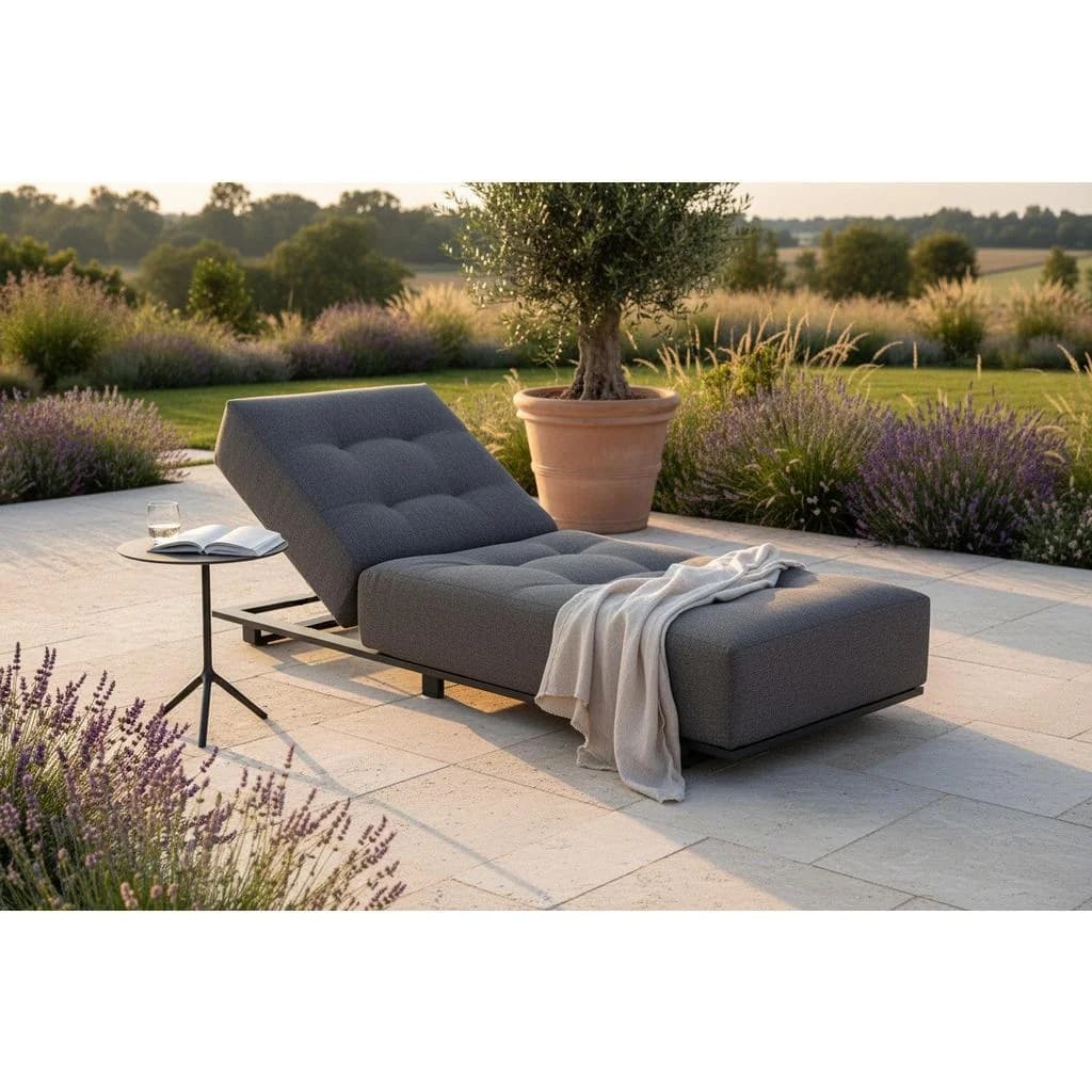 Ambia Garden Gartenliege Dunkelgrau mit verstellbarer Rückenlehne